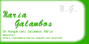 maria galambos business card